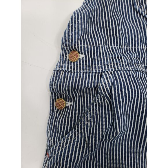 Round House Denim Overall Bibs Hickory Stripe Engineer Railroad Work Pre Owned - Picture 4 of 11